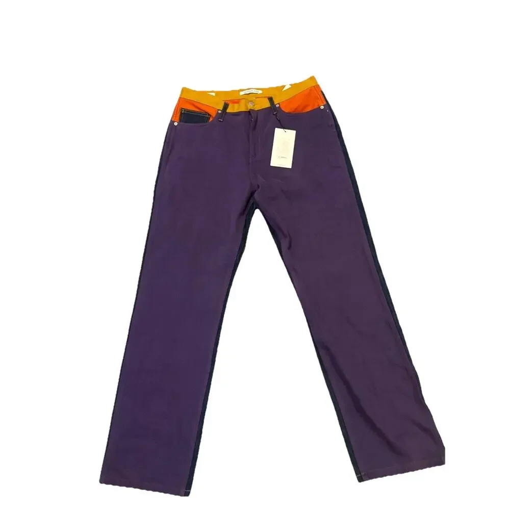 Calvin Klein Jeans Womens Size 32x30 Purple Blue Denim Straight Leg High Rise - Picture 2 of 9